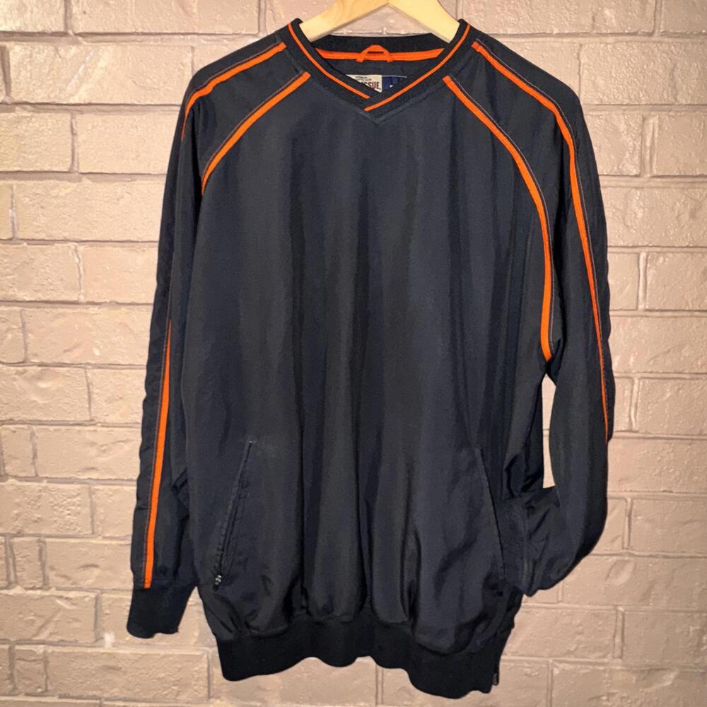 Russell Athletic Men's Team Issue Black and Orange Activewear Jacket Size M